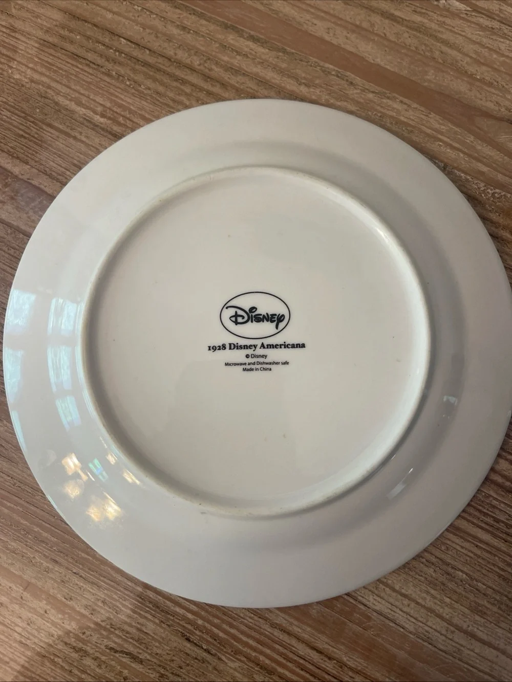 Disney Mickey Mouse White Plate with Red and Navy Accents and cup